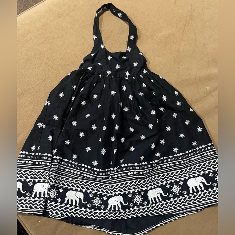 Black and White Elephant Print Dress